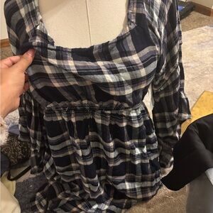 Plaid Long Sleeve Dress
